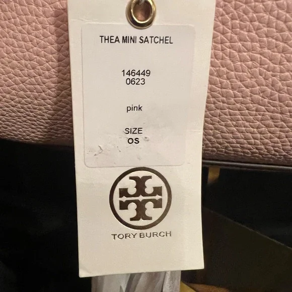 Tory Burch Thea Mini Satchel in Soft Pebbled Pink Leather with Tassels NWT - Picture 11 of 16